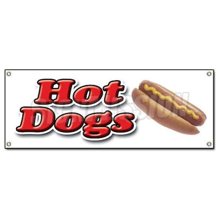 Signmission HOT DOG 1 BANNER SIGN hot dogs cart Chicago wiener franks chili signs B-Hot Dogs1